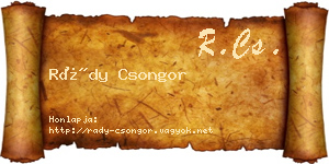 Rády Csongor névjegykártya